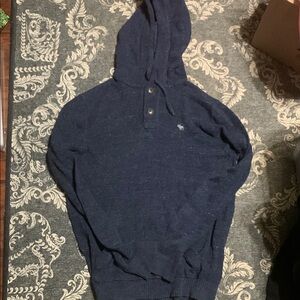 Navy Abercrombie Blue Hooded Sweater